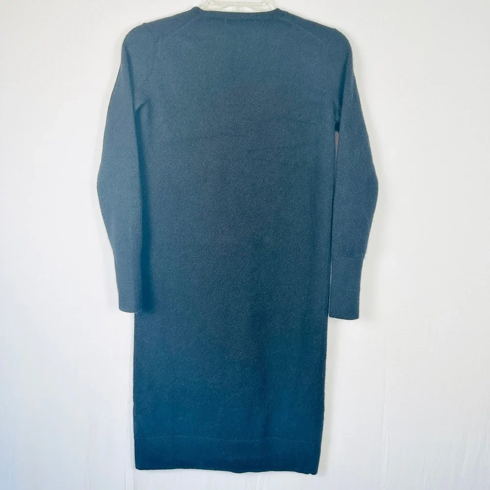 Everlane Cashmere V Neck Long Sleeve Sweater Dress‎ Women XS Black Minimalist